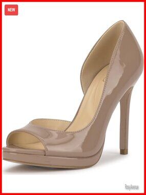 Kimli Peep Toe Pump Women's Faux Leather Stiletto Heel Comfortable Work